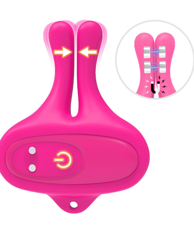 Armony – Rabbit-förmige Vibrations-Magnet-Brustwarzenklemmen Pink