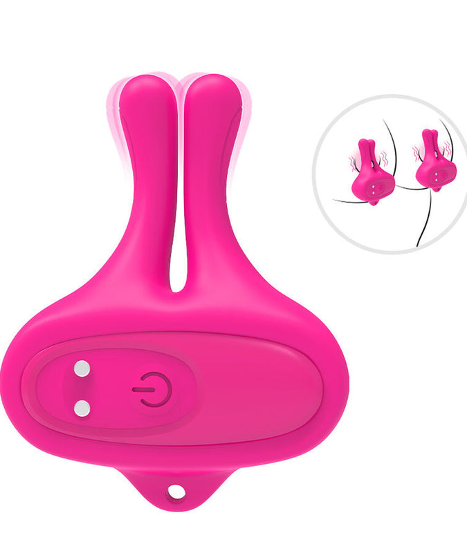 Armony – Rabbit-förmige Vibrations-Magnet-Brustwarzenklemmen Pink