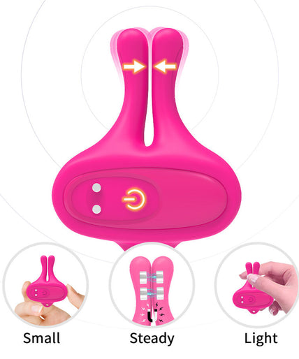 Armony – Rabbit Shape Vibration Magnetic Nipple Clamps Pink