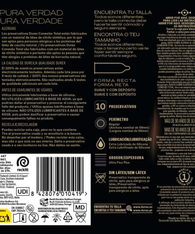 Durex – Total Connection Ultra Feine Plus Latexfrei 10 Stück