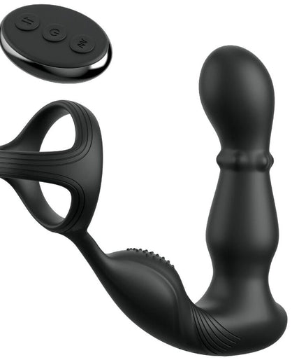 Pleasurements – Anal Fantasy Elite – Anal – Gasm Slide & Glide Vibrationsring und Massager mit Fernbedienung – Schwarz