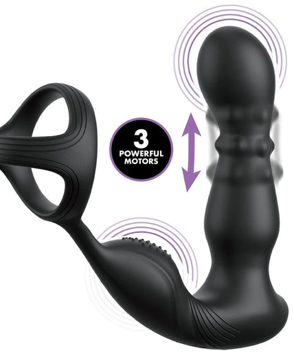 Pleasurements – Anal Fantasy Elite – Anal – Gasm Slide & Glide Vibrationsring und Massager mit Fernbedienung – Schwarz