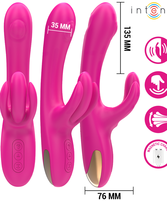Intense – Britney Multifunktionaler Rabbit-Vibrator 23 cm Pink