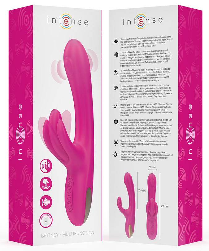 Intense – Britney Multifunktionaler Rabbit-Vibrator 23 cm Pink