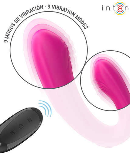 Intense – Janet Dual U-förmiger Stimulator und Vibrator mit Fernbedienung Pink