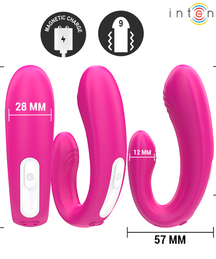 Intense – Janet Dual U-förmiger Stimulator und Vibrator mit Fernbedienung Pink