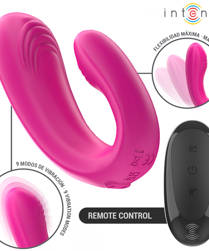 Intense – Janet Dual U-förmiger Stimulator und Vibrator mit Fernbedienung Pink