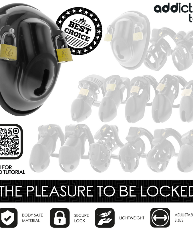 Addicted Toys Locked – Schlüssellose Fessel Penis-Käfig 11,5 cm