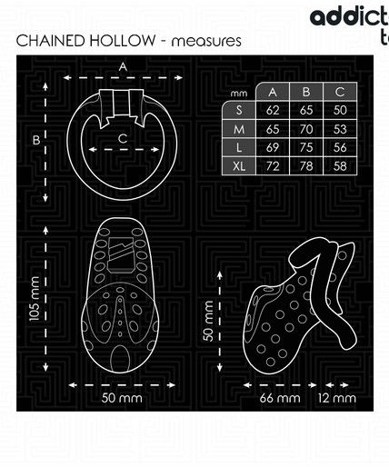Addicted Toys Locked – Chained Hollow Penis Cage 10.5 Cm