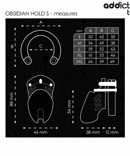 Addicted Toys Locked – Obsidian Hold Penis Cage Size S