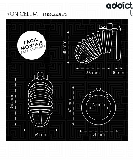 Addicted Toys Locked – Iron Cell Metal Penis Cage Size M