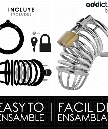 Addicted Toys Locked – Iron Cell Metal Penis Cage 4 Cm Size S