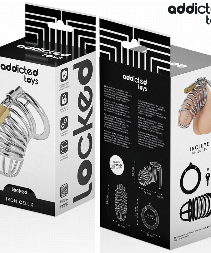 Addicted Toys Locked – Iron Cell Metall Penis Cage 4 Cm Größe S