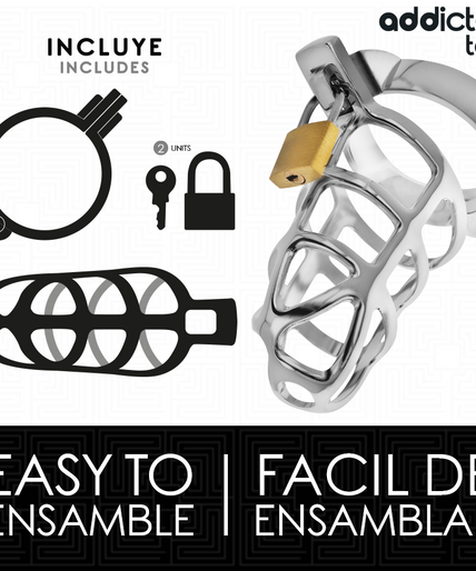 Addicted Toys Locked – Silver Lock Metal Penis Cage Size S