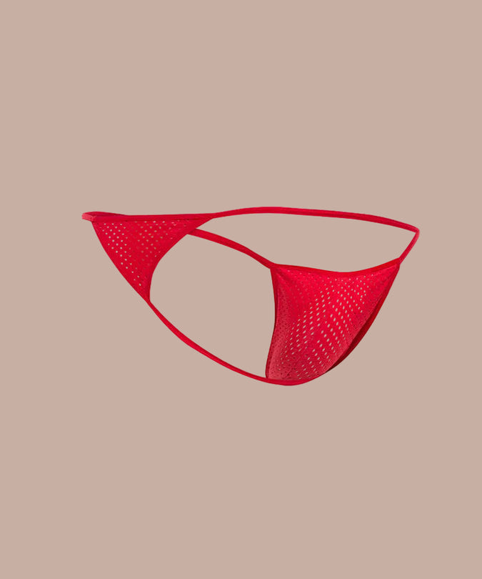 Mob – Roter Mikrofaser V-String Größe S/m