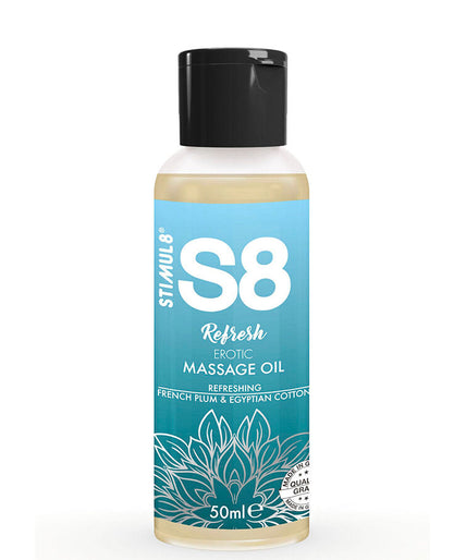 Stimul8 – S8 Erfrischendes erotisches Baumwoll Massageöl 50 Ml
