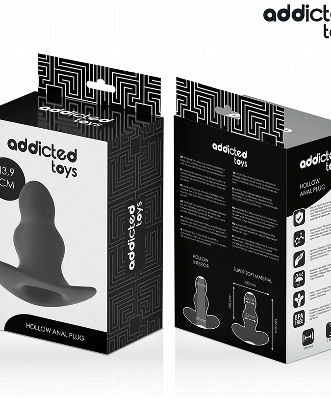 Addicted Toys – Holle anale plug van siliconen, maat XL, 13,9 cm