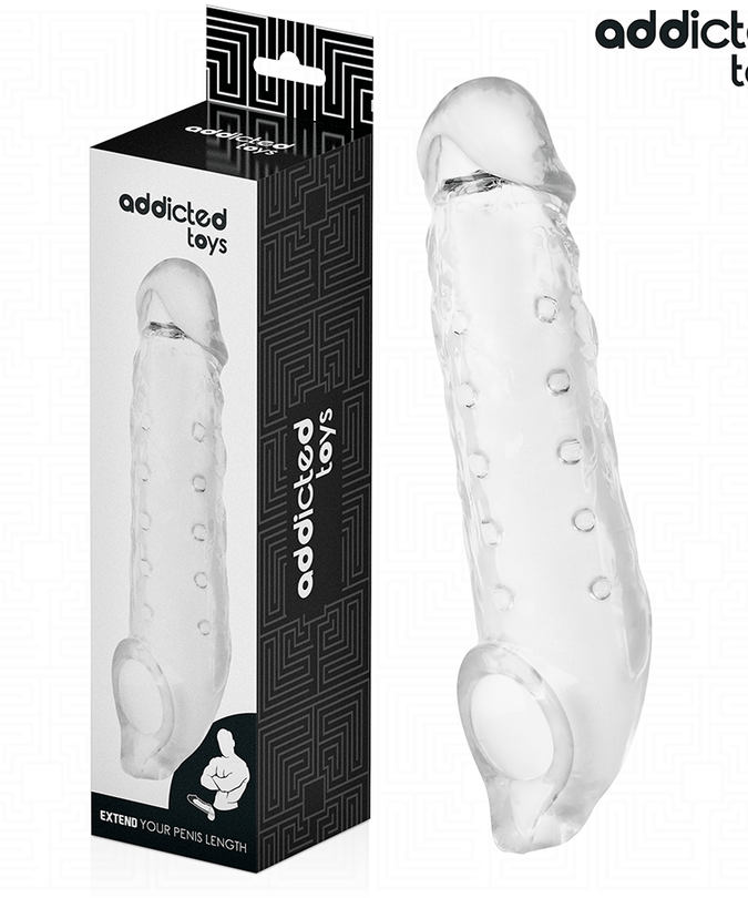 Addicted Toys – Transparente Penishülle Größe M 27 cm 