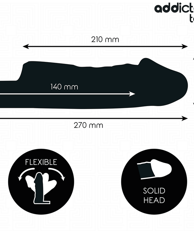 Addicted Toys – Transparente Penishülle Größe M 27 cm 