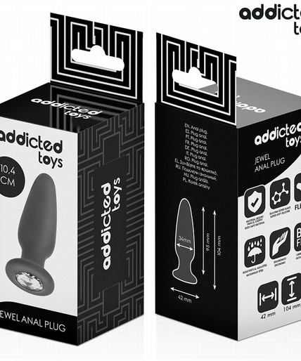 Addicted Toys – Anal Plug With Jewel Silicone Size M 10.4 Cm