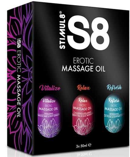 Stimul8 – S8 Massageöl Box 3 x 50 Ml