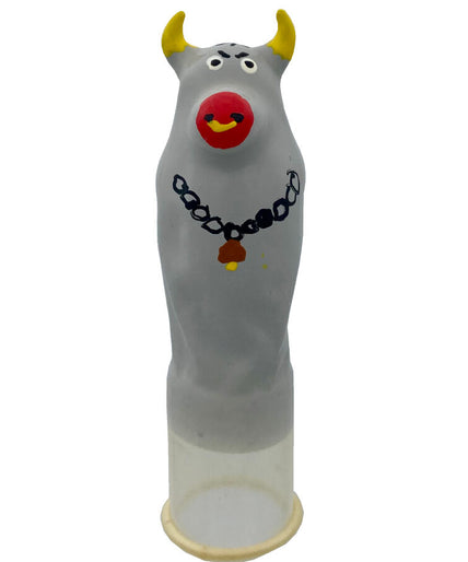 Condomerie – Handpainted Novelty Condoms Grey Bull Model XL