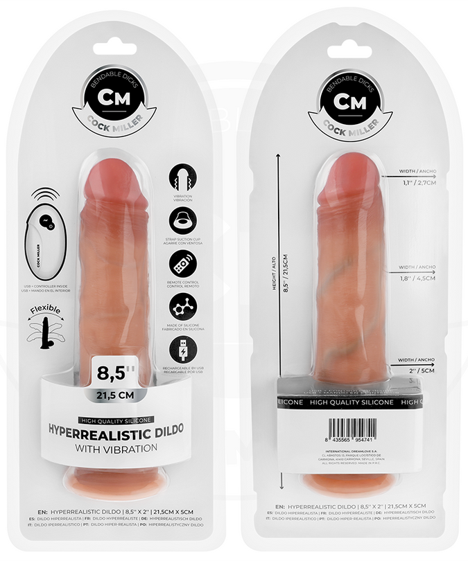 Cock Miller – Realistic Dildo With Suction Cup And Vibration With Remote Control 21.5 Cm
