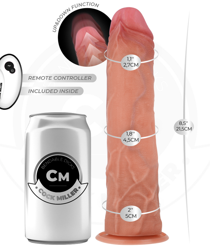 Cock Miller – Hyperrealistischer Dildo mit Saugnapf und Stoßfunktion, fernbedienbar, 21,5 cm