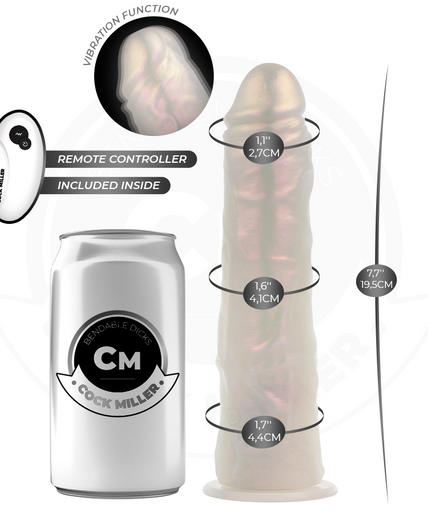 Cock Miller – Dildo mit Saugnapf, Licht und Vibration mit Fernbedienung Weiß 19,5 Cm