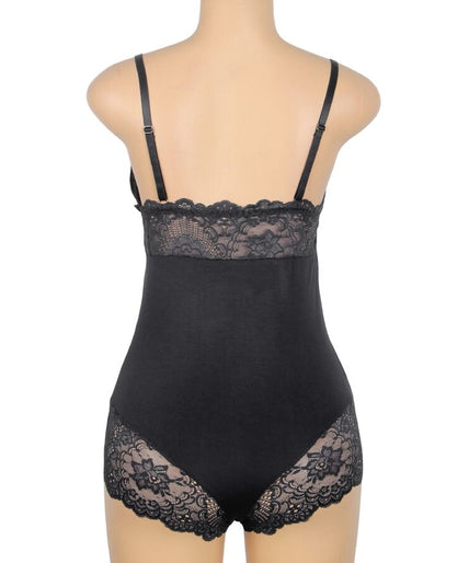 Subblime – Black Floral Lace Detail Teddy L/xl