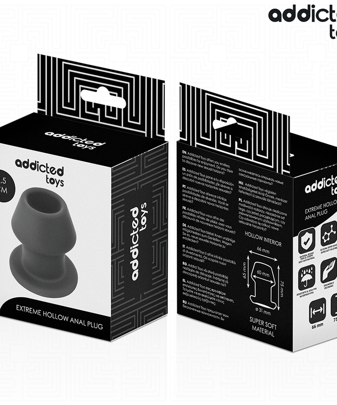 Addicted Toys – Extremer hohler Analplug aus Silikon Größe S 7,5 cm