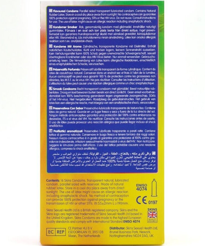 Skins – Multi Flavors Basic Condooms Pakket 16