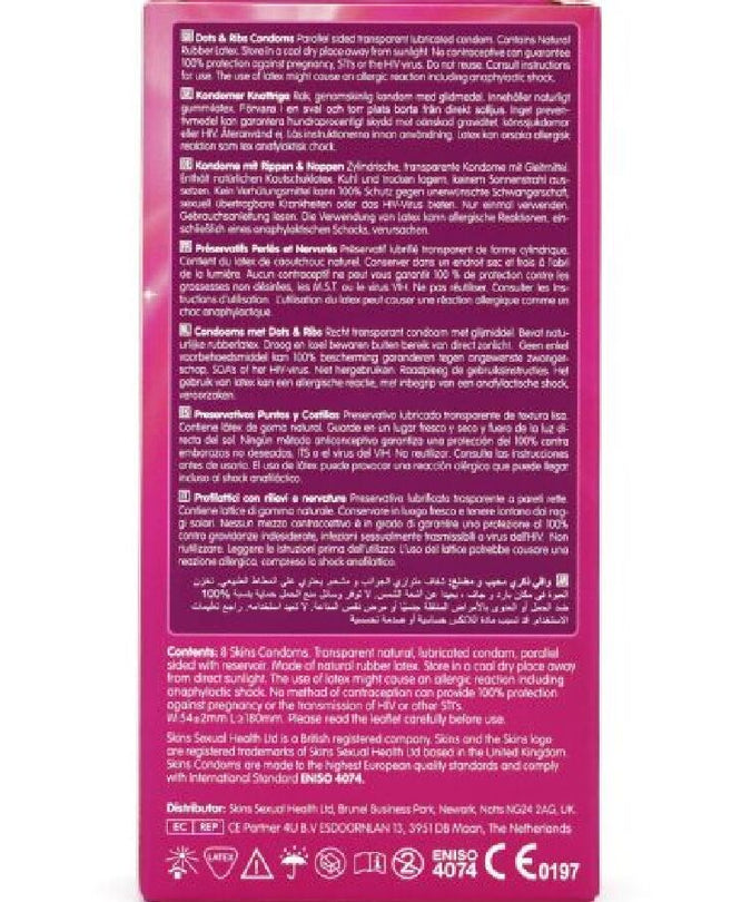 Skins – Dots & Ribs Core Condoms Pack 8
