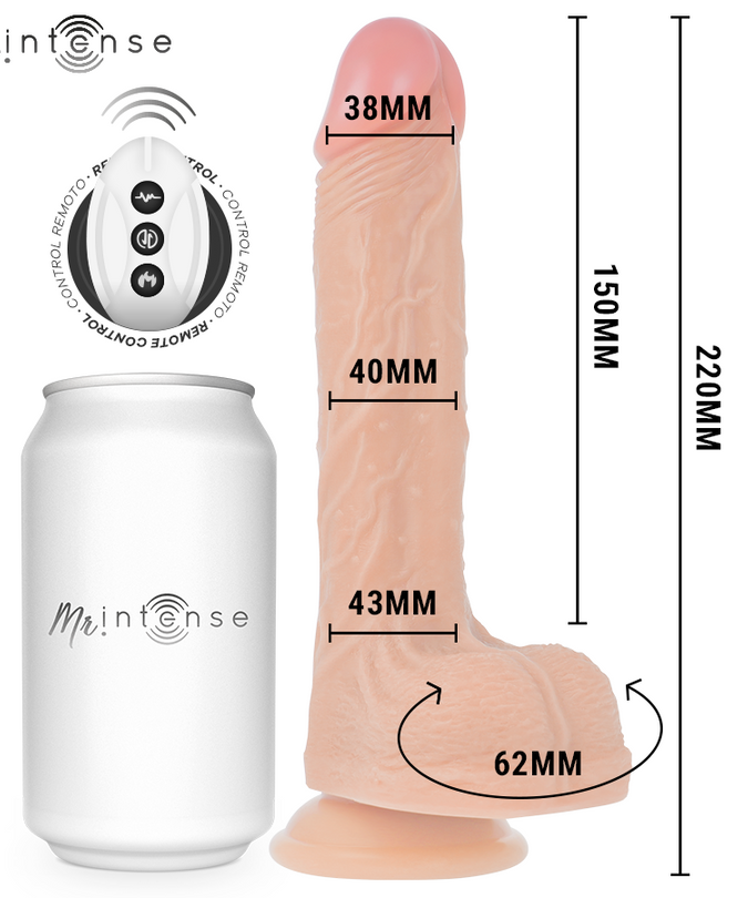 Mr Intense – Brosnan Realistic Multifunctional With Vibration, Up And Down Remote Control, 22 Cm – Or – 4 Cm
