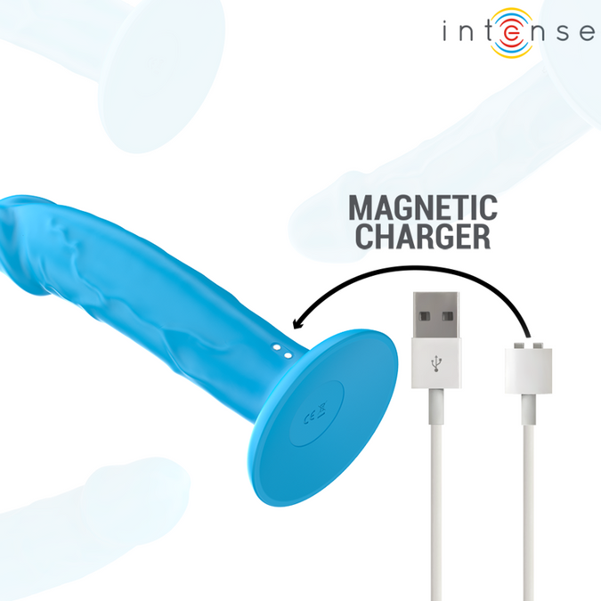 Intense – Phoebe realistischer Vibrator 10 Vibrationen Blau mit Fernbedienung