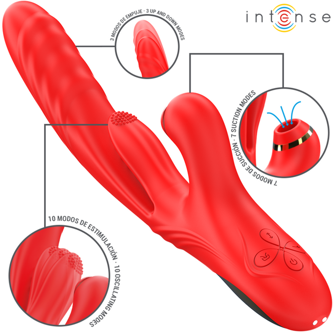 Intense – Karol Multifunktionsvibrator Stoßen & Stimulation & stimulierende Wellen Rot