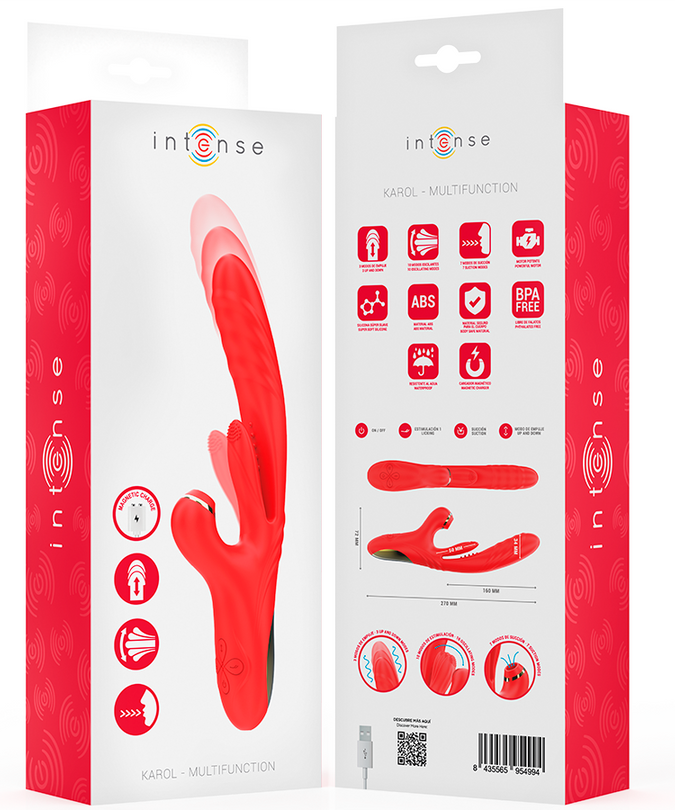 Intense – Karol Multifunktionsvibrator Stoßen & Stimulation & stimulierende Wellen Rot