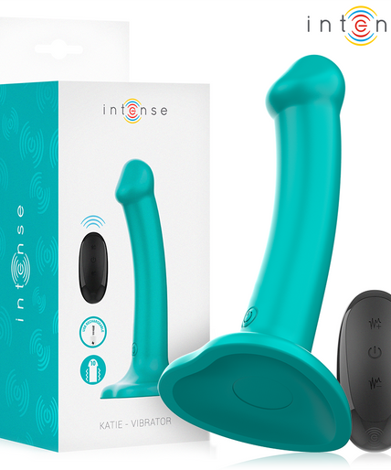 Intense – Katie Vibrator mit Saugnapf, 10 Vibrationsstufen, blau, Fernbedienung
