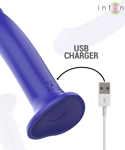 Intense – Victoria Vibrator mit Saugnapf 10 Vibrationen Dunkelblau Fernbedienung 