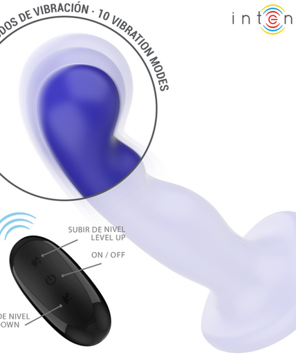 Intense – Shorty Vibrator mit Saugnapf Blau Fernbedienung