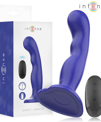 Intense – Shorty Vibrator mit Saugnapf Blau Fernbedienung
