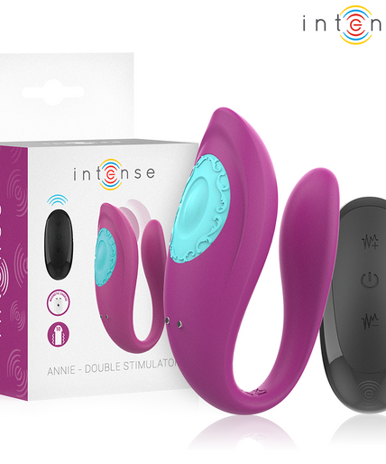 Intense – Annie U – geformter Vibrator und Stimulator, lila, mit Fernbedienung