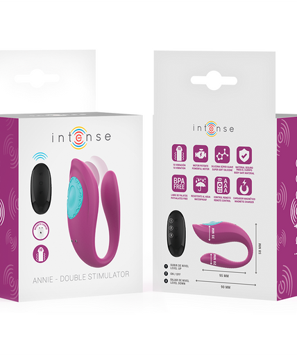Intense – Annie U – geformter Vibrator und Stimulator, lila, mit Fernbedienung