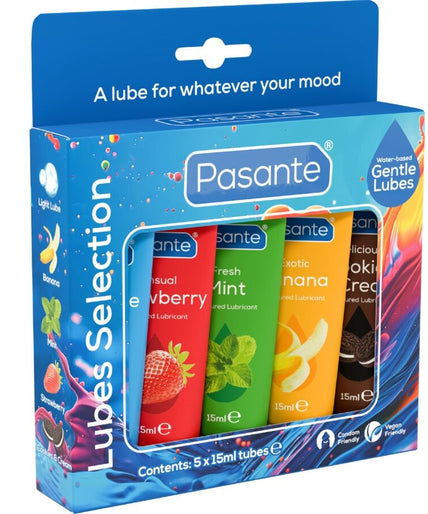Pasante – Pack Assorted Flavor Lubricants 5 Units X 15 Ml