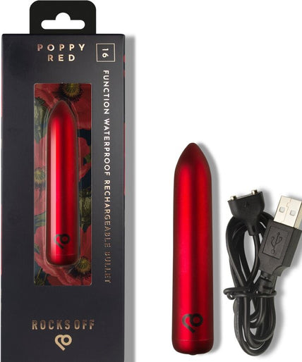 Rocks – Off – Wiederaufladbarer Vibrations-Kugel Poppy Rot
