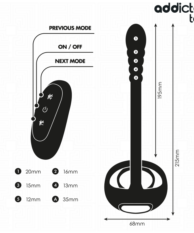 Addicted Toys – P – Vibrations-Penisring mit Fernbedienung