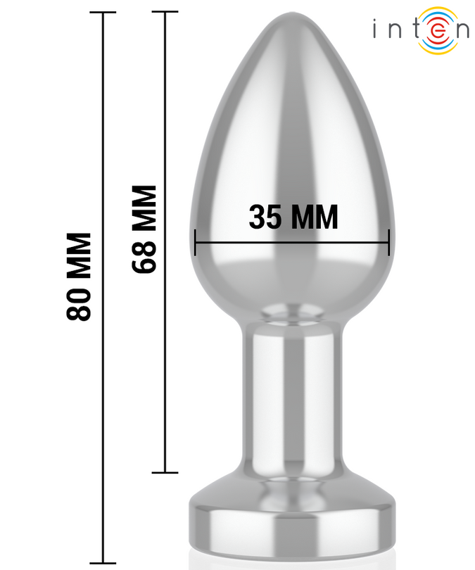 Intense – Vibrations-Metall-Analplug mit LED-Lichtern und Fernbedienung – Größe S
