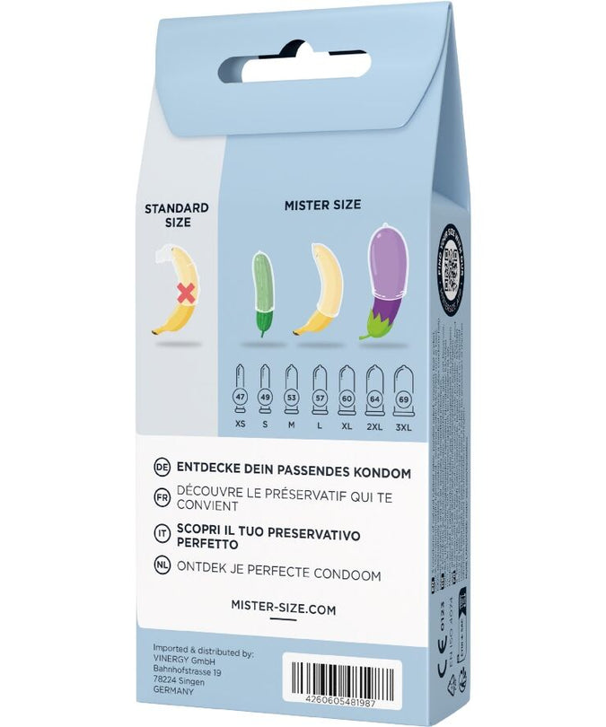 Mister Size – Test Set 3 Different Sized Condoms + Measuring Tape