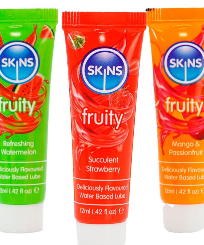 Skins – Fruity Lubes Kit Watermeloen, Aardbei & Mango Glijmiddelen 3 x 12 ml