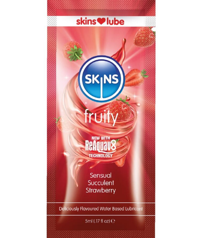 Skins – Fruity Wasserbasiertes Gleitmittel Erdbeere Einzeldosis 5 Ml